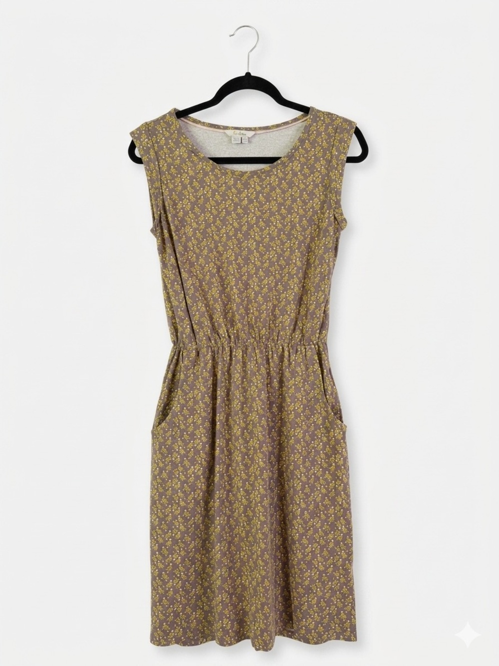 Boden Marina Dress Ditsy Floral Cotton Jersey Sleeveless Pockets Women’s Size 4